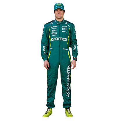 Lance Stroll F1 Race Aston Martin Grand Prix Suit Side View