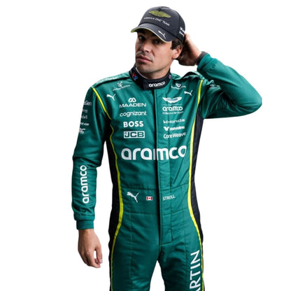 Lance Stroll F1 Race Replica Aston Martin Motorsport Suit Detail View