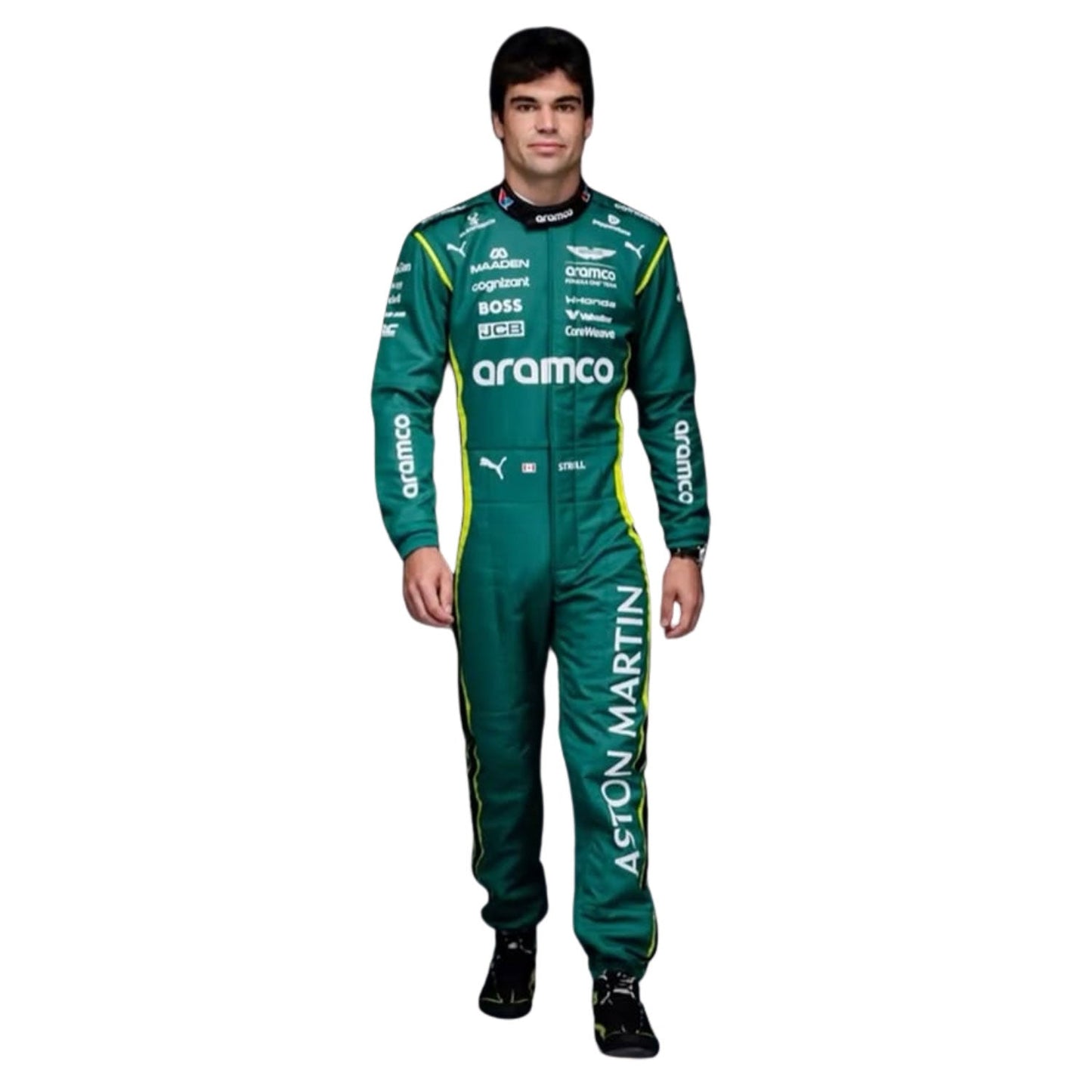 Lance Stroll F1 Race Replica Aston Martin Driver Suit Full View