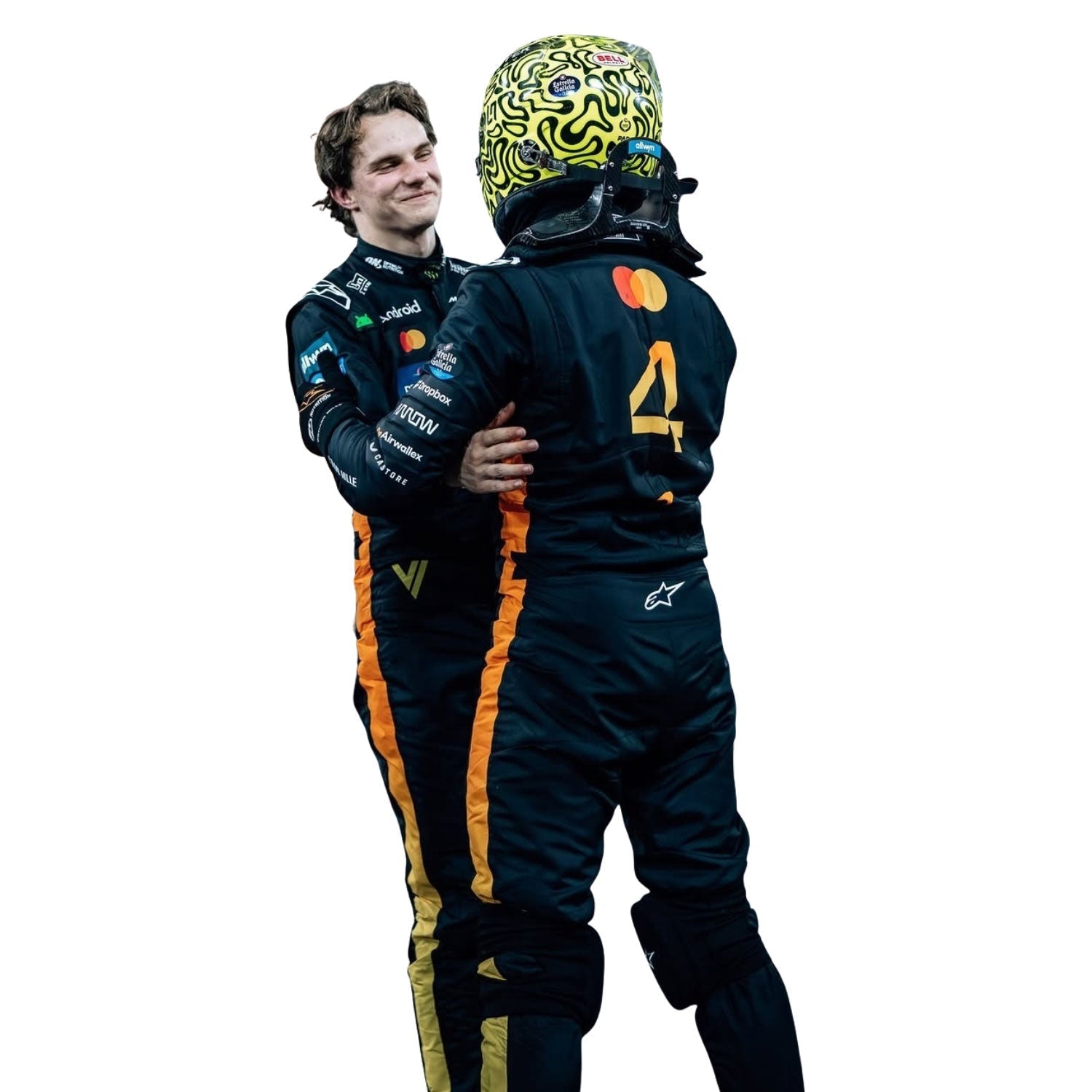 Lando Norris F1 Race McLaren Abu Dhabi GP Driver Suit Close-Up View