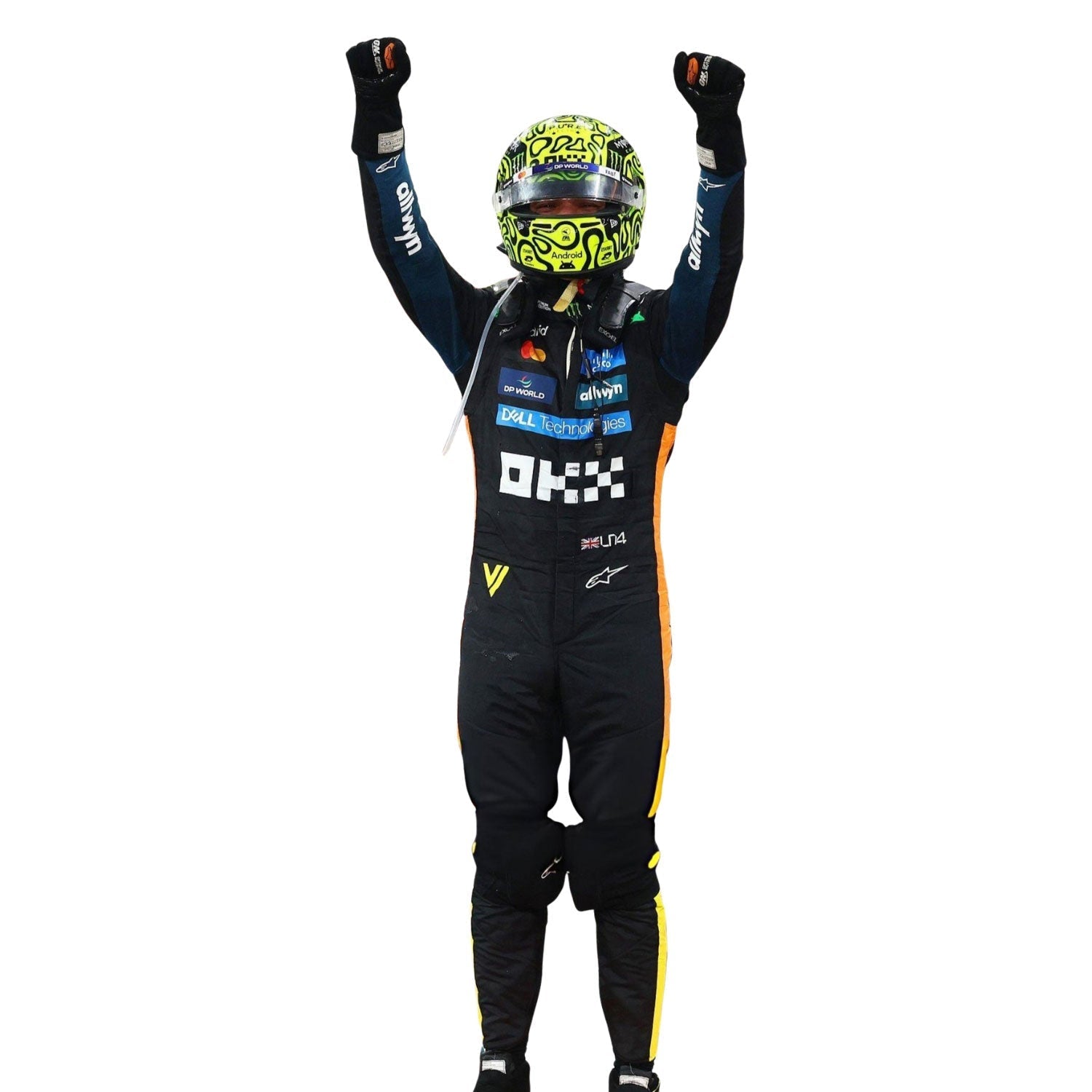 Lando Norris F1 Race McLaren Abu Dhabi GP Motorsport Suit Back View