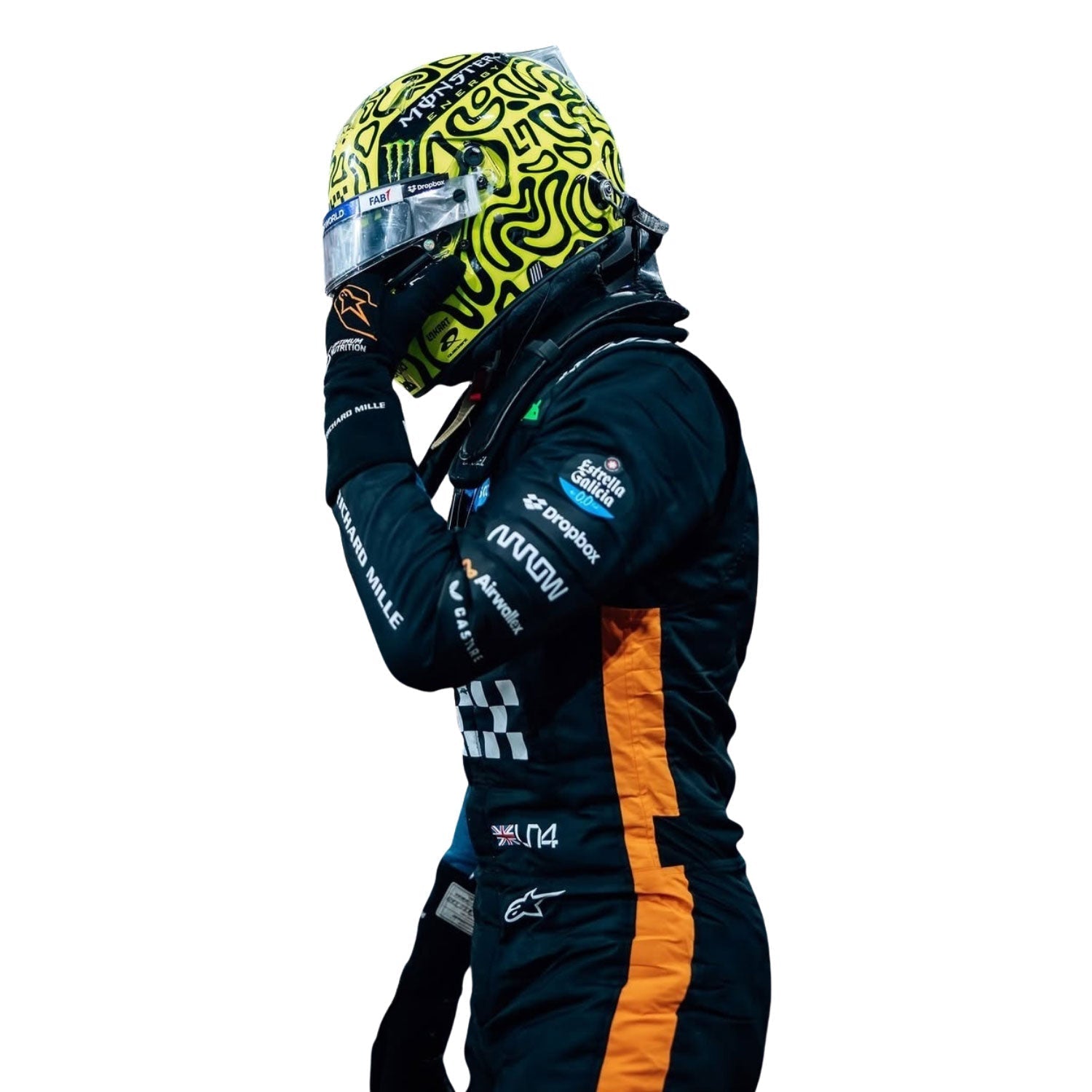 Lando Norris F1 Race McLaren Abu Dhabi GP Motorsport Suit Logo Detail View