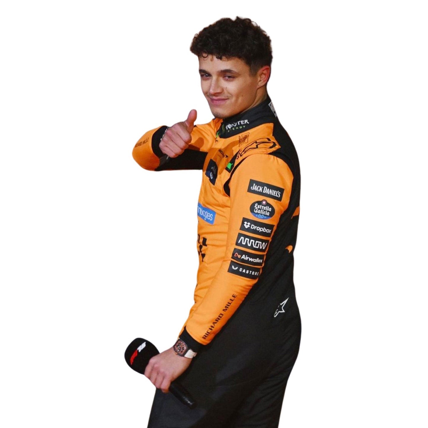 Lando Norris F1 Race Replica McLaren Motorsport Suit Full View