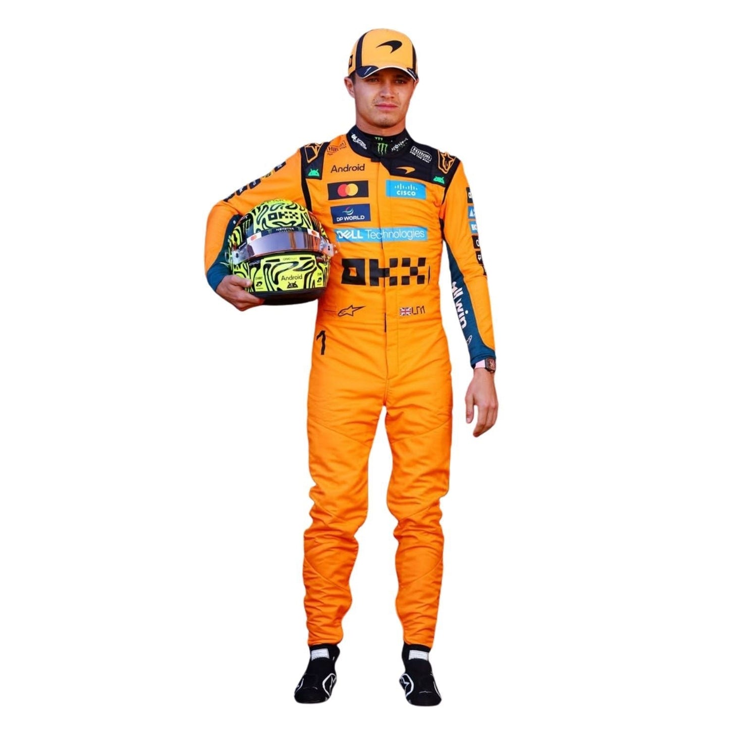 Lando Norris F1 Race McLaren Driver Suit Logo Detail View