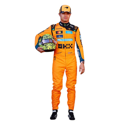 Lando Norris F1 Race McLaren Driver Suit Logo Detail View