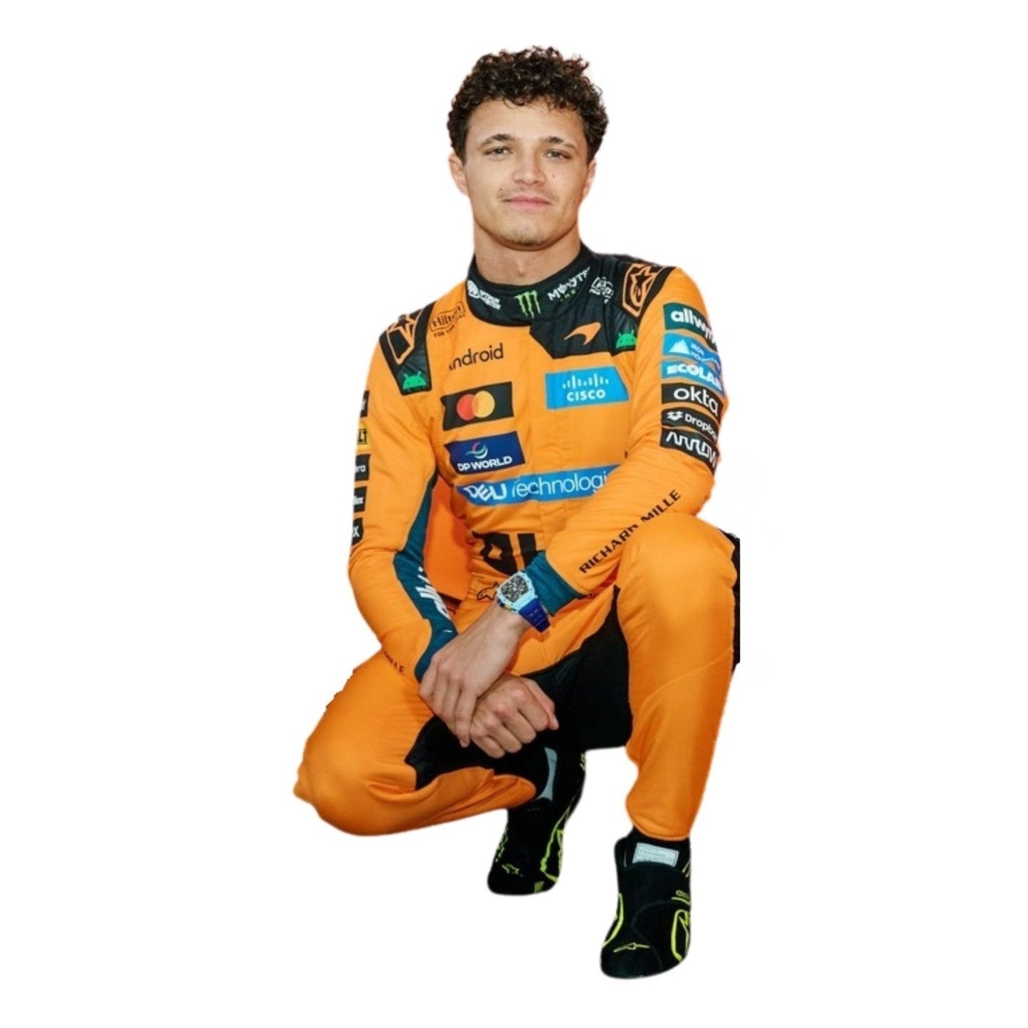 Lando Norris F1 Race McLaren Motorsport Suit Fit View