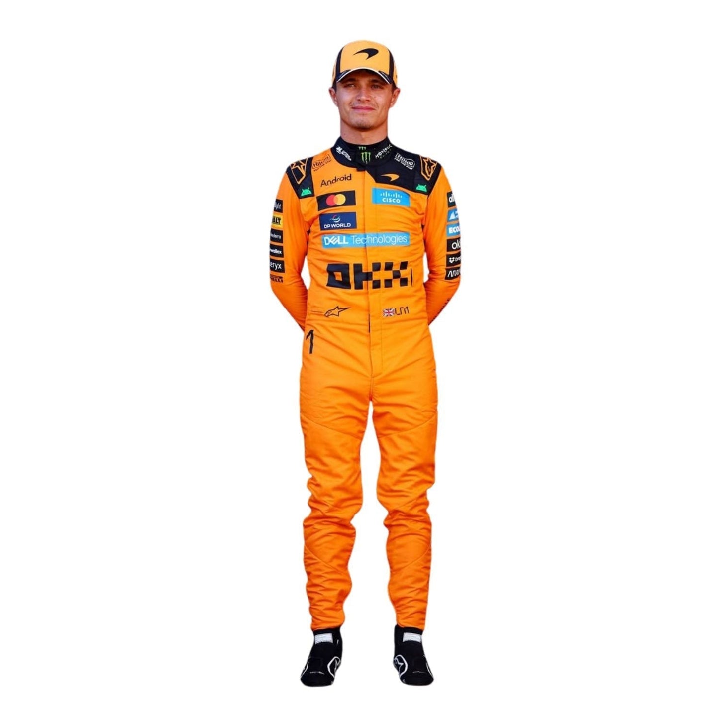 Lando Norris F1 Race McLaren Grand Prix Suit Close-Up View