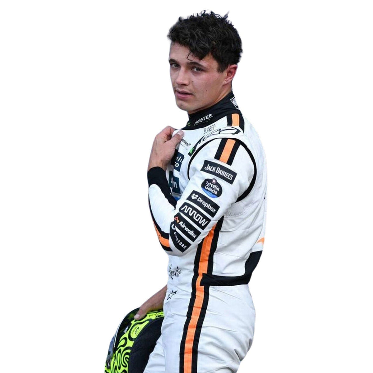 Lando Norris F1 Race McLaren Monaco GP Grand Prix Suit Close-Up View