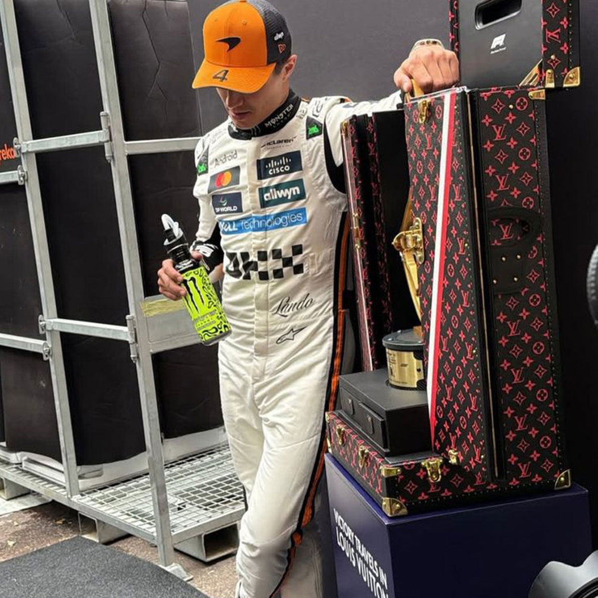 Lando Norris F1 Race McLaren Monaco GP Grand Prix Suit Close-Up View