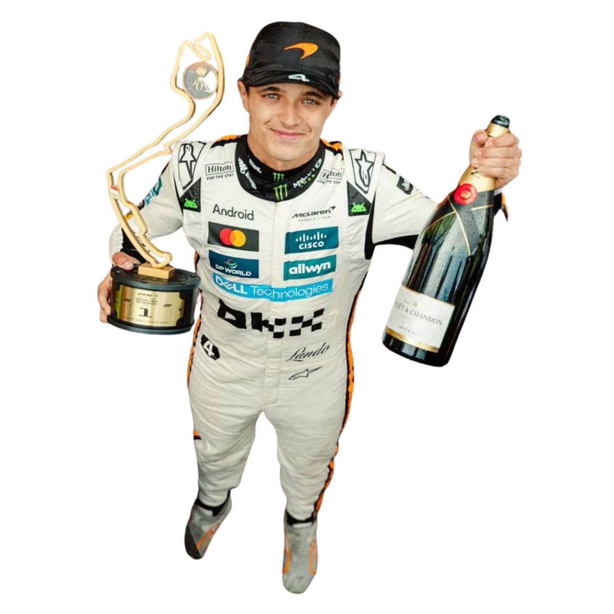 Lando Norris F1 Race McLaren Monaco GP Grand Prix Suit Close-Up View