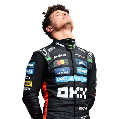 Lando Norris F1 Race Replica McLaren Silverstone British GP Driver Suit Back View