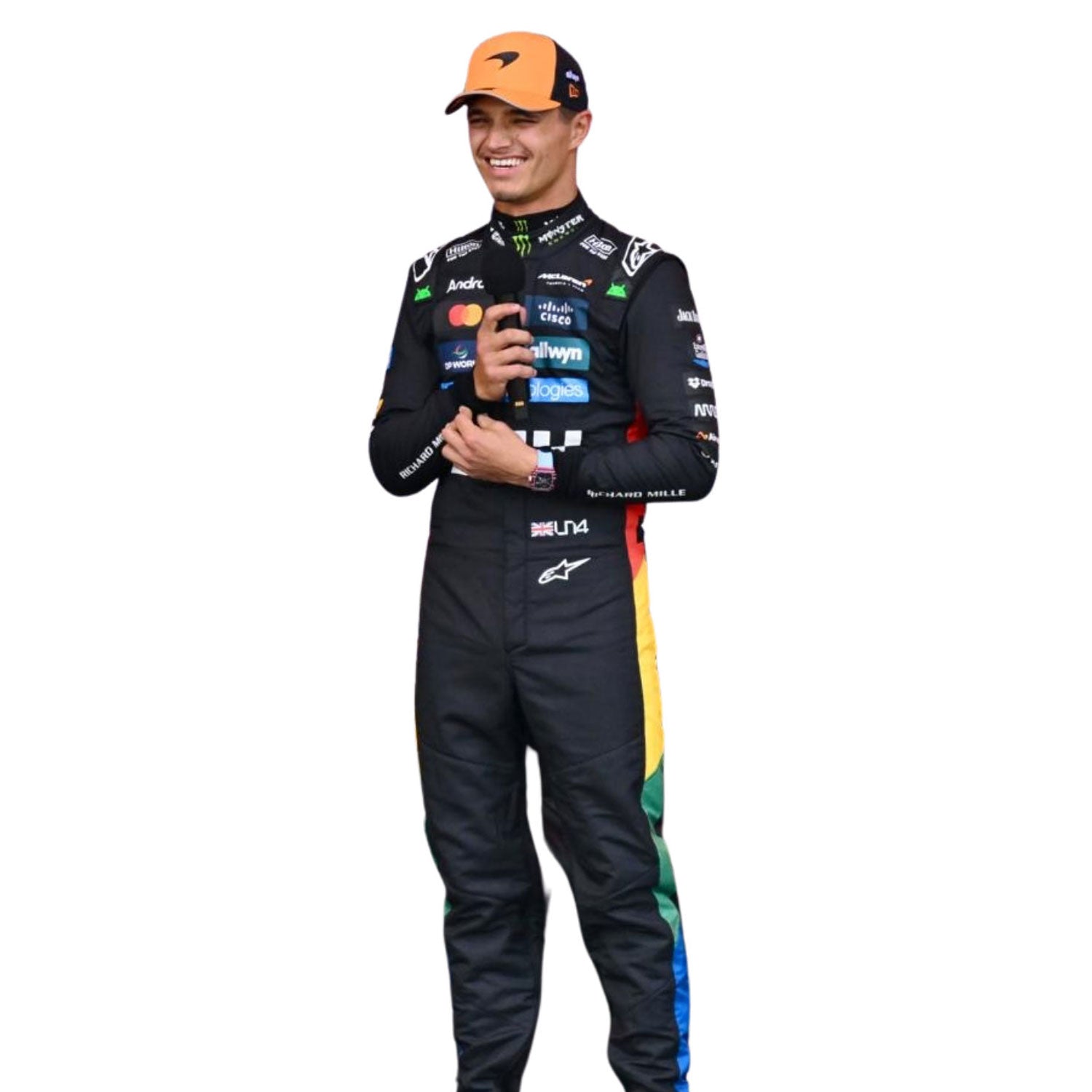 Lando Norris F1 Race Replica McLaren Silverstone British GP Motorsport Suit Front View