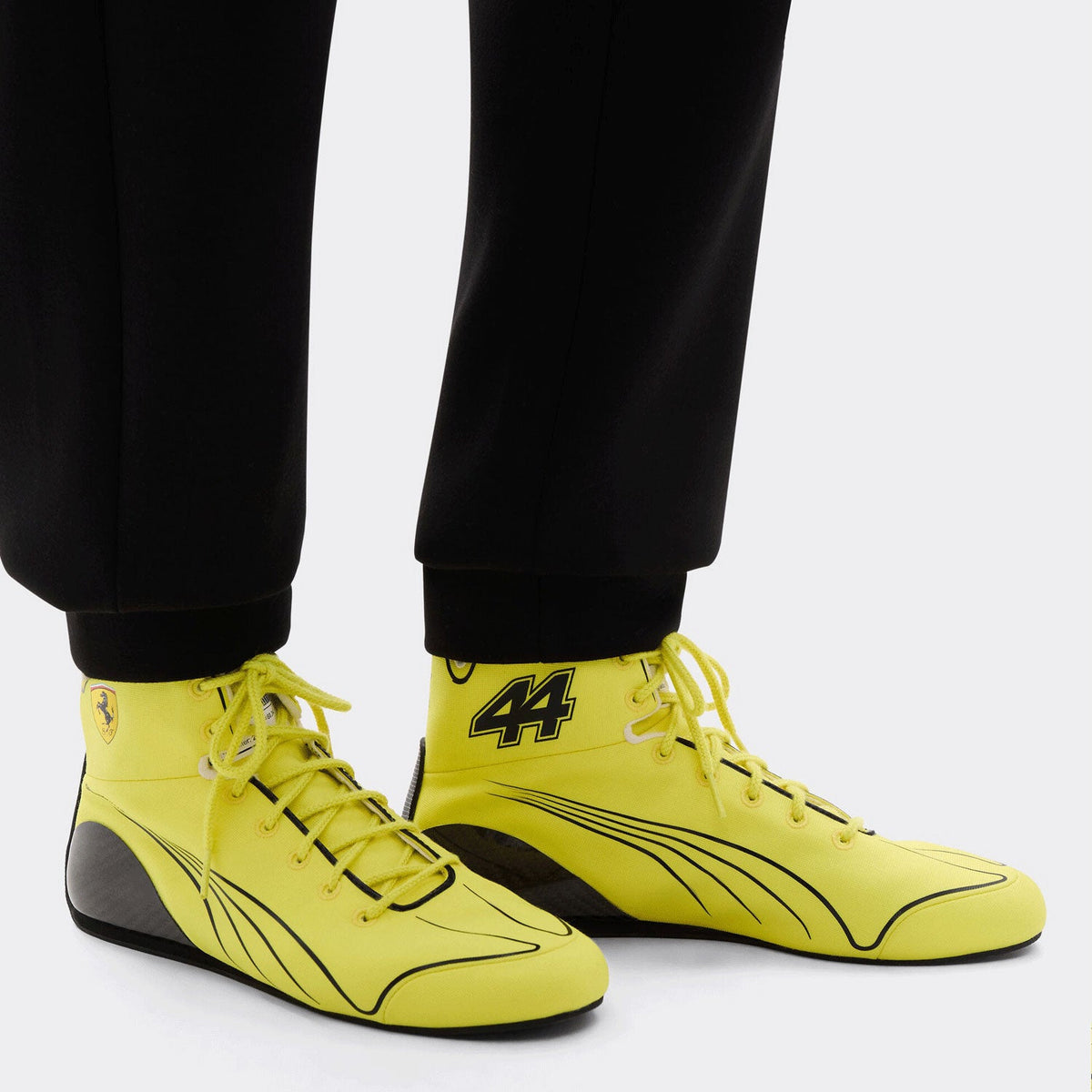 Lewis Hamilton printed race attire footwear, highlighting the moulded sole and low profile. Everyday racing attire for fans who never switch off.