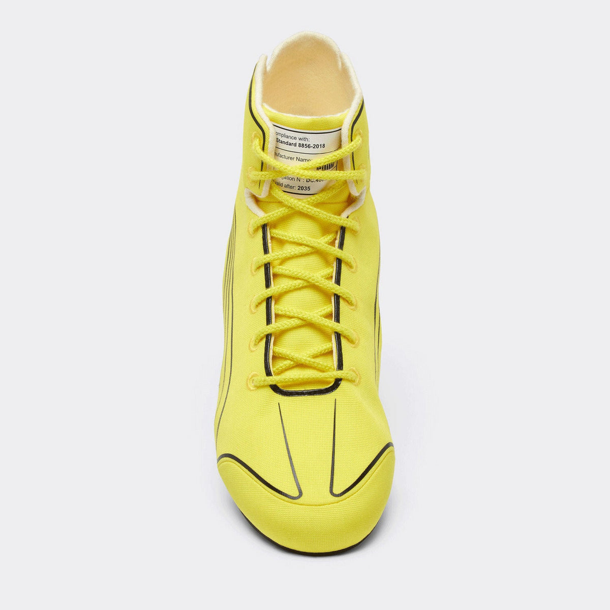 Lewis Hamilton 2026 British Grand Prix fan shoes, showing the laced front and padded collar. Race day attire footwear that matches any racing jumpsuit.