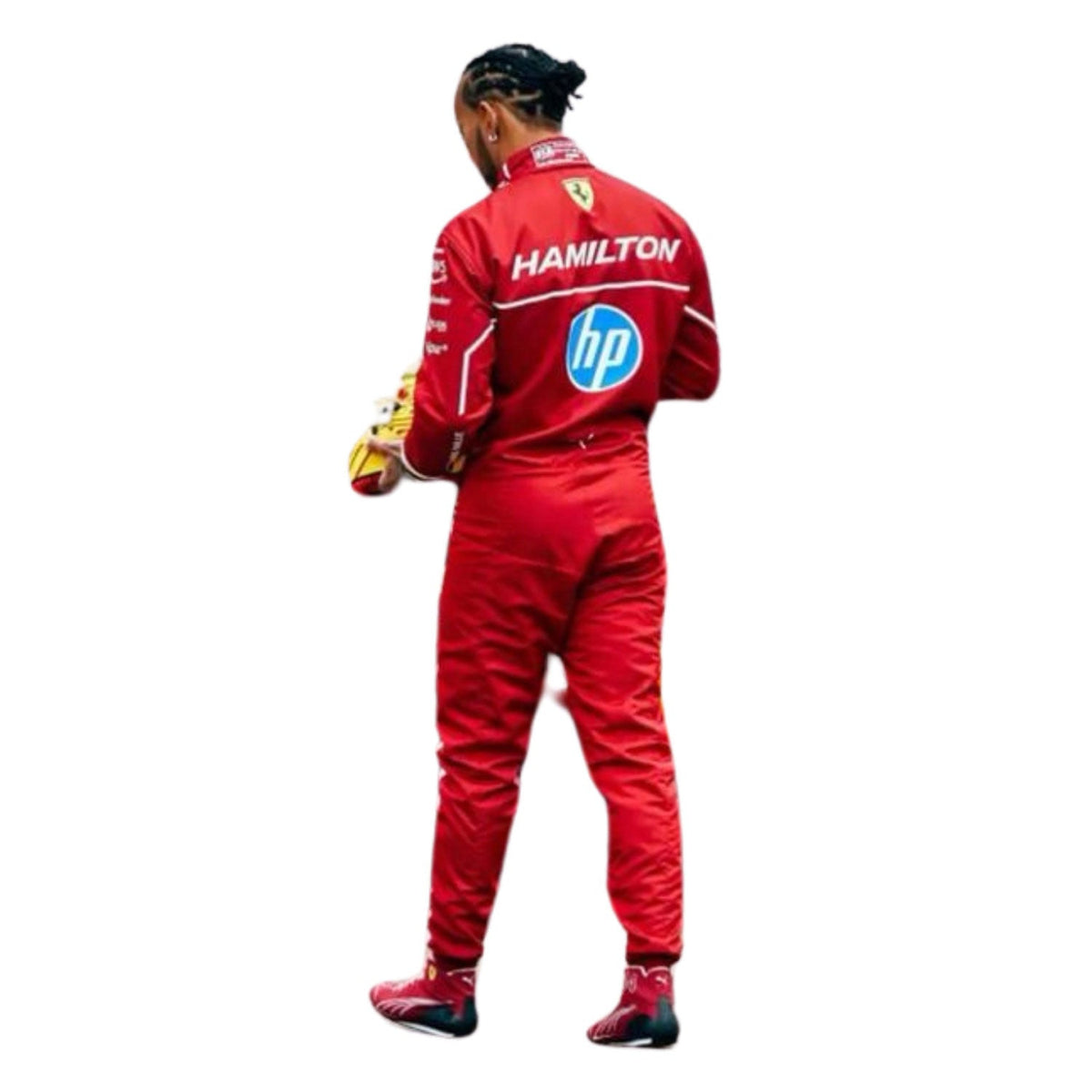 Lewis Hamilton F1 Race Ferrari Driver Suit Back View