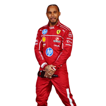 Lewis Hamilton F1 Race Ferrari Grand Prix Suit Side View