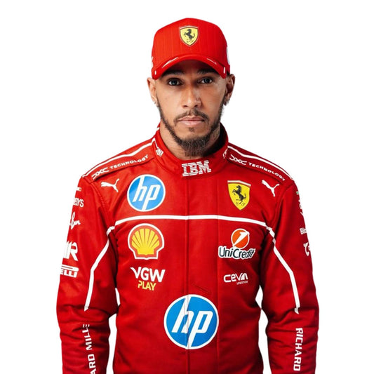 Lewis Hamilton F1 Race Ferrari Motorsport Suit Back View
