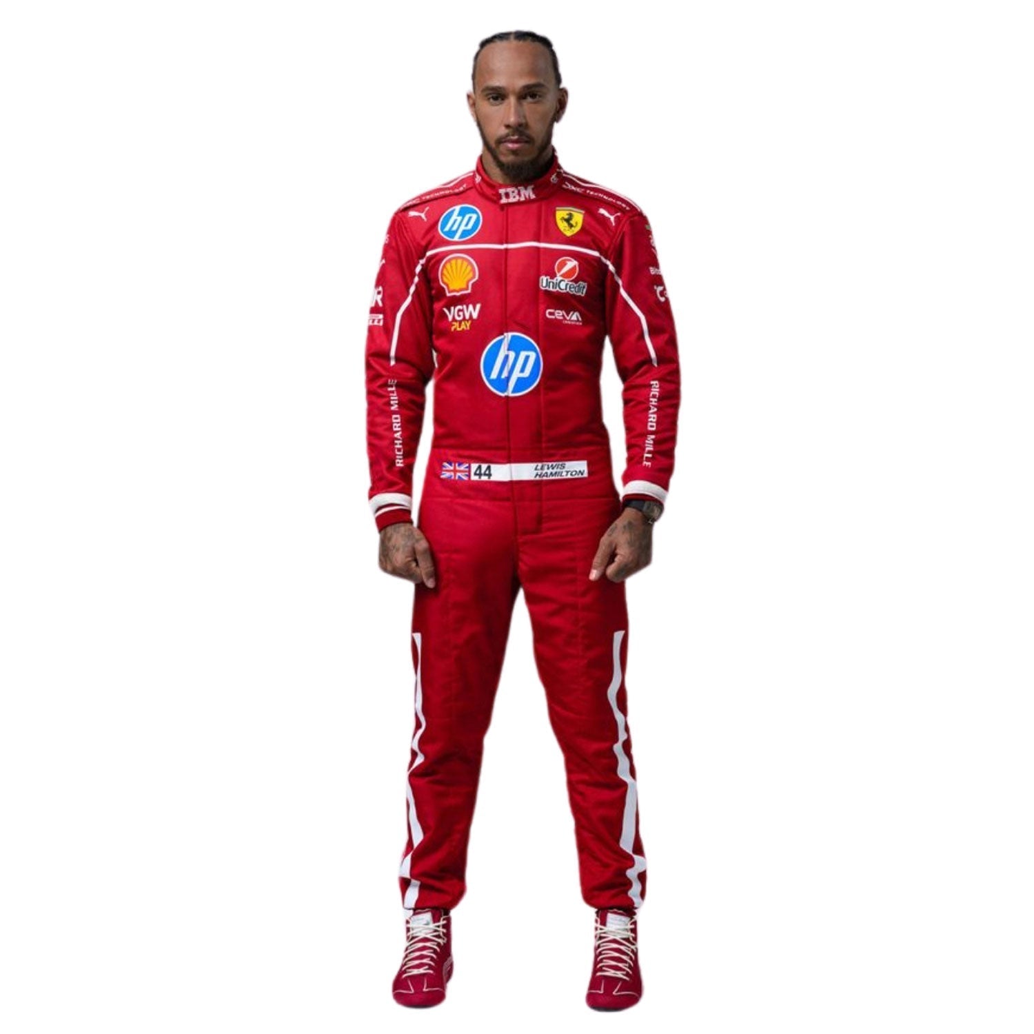 Lewis Hamilton F1 Race Ferrari Grand Prix Suit Front View