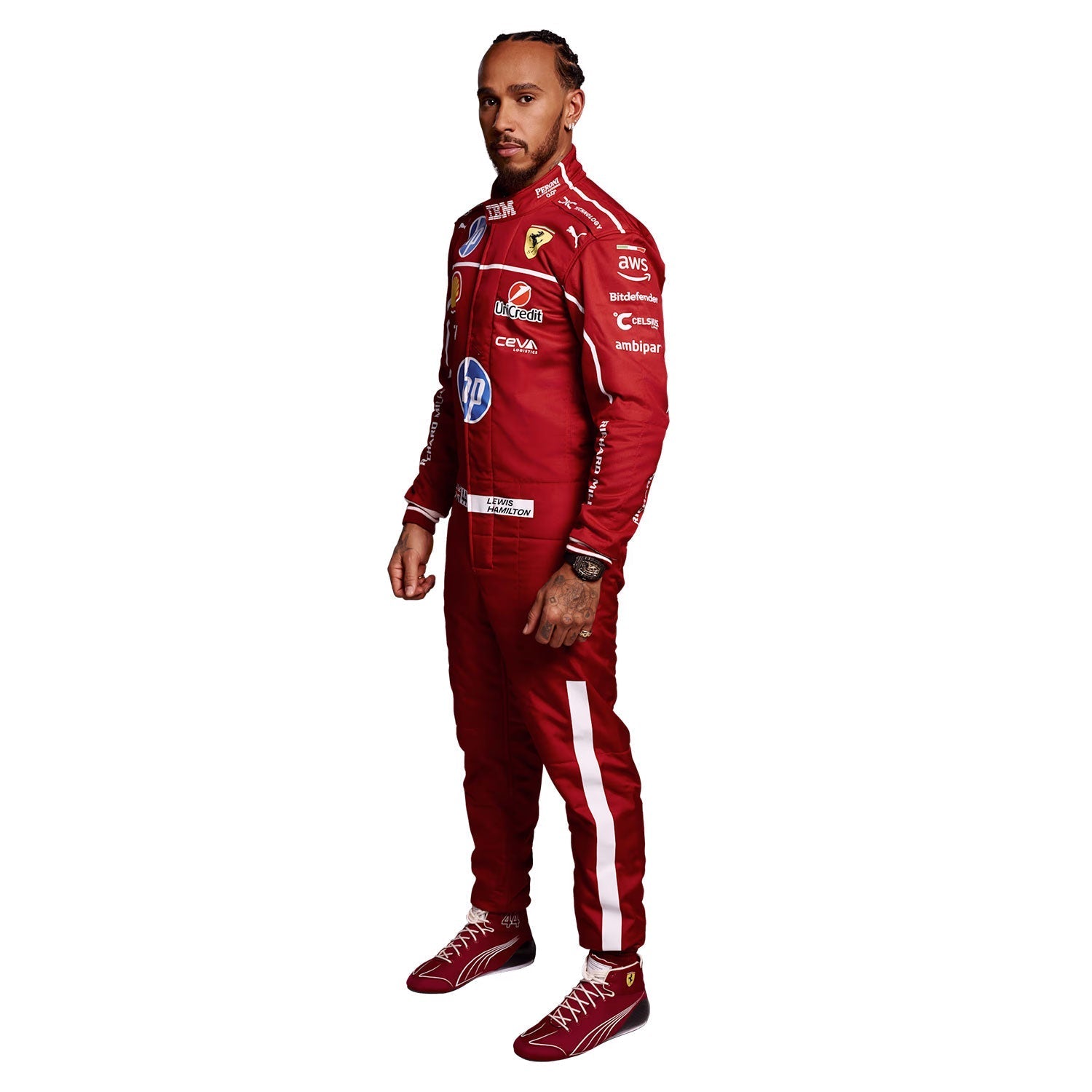 Lewis Hamilton F1 Race Ferrari Grand Prix Suit Fit View