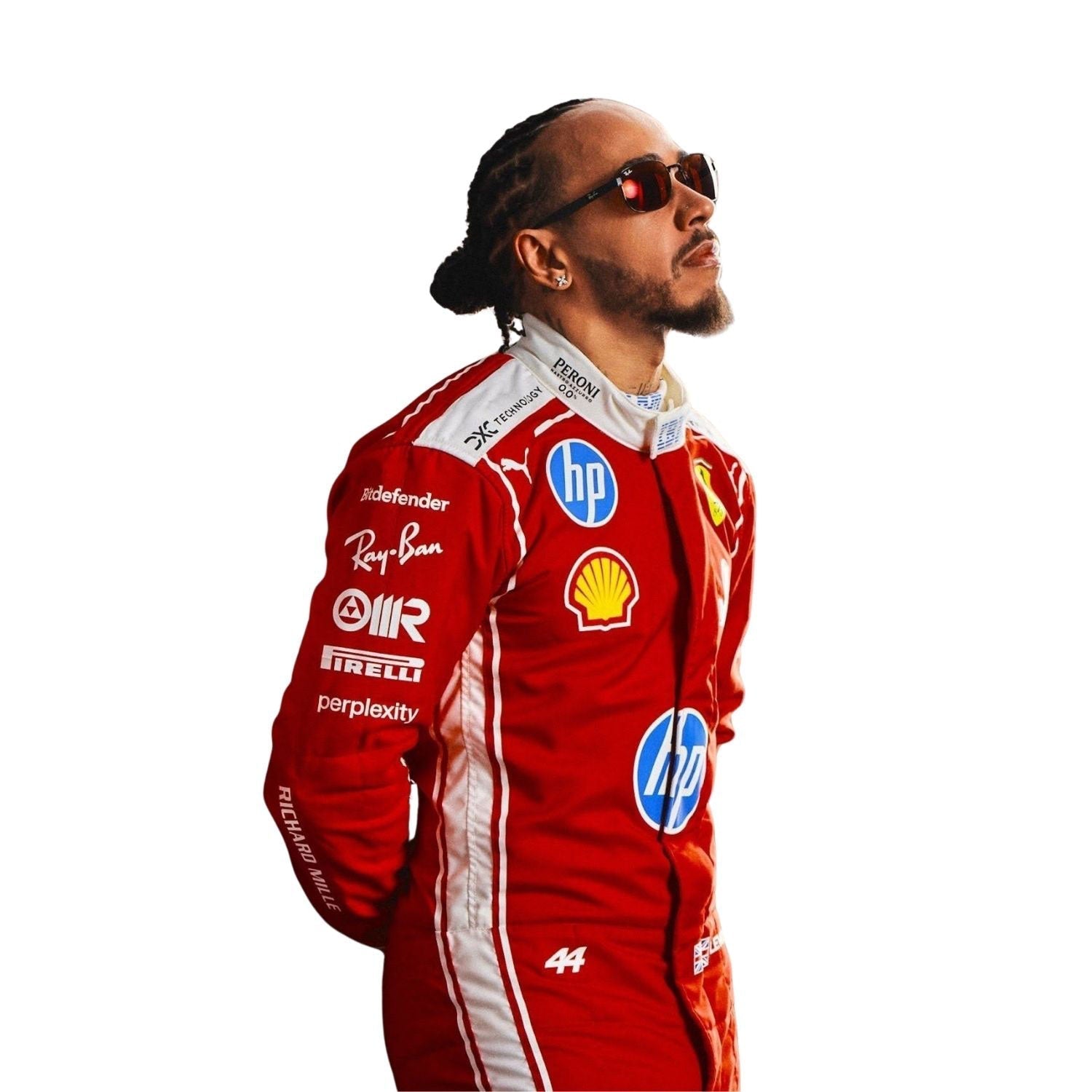Lewis Hamilton F1 Race Replica Ferrari Grand Prix Suit Detail View