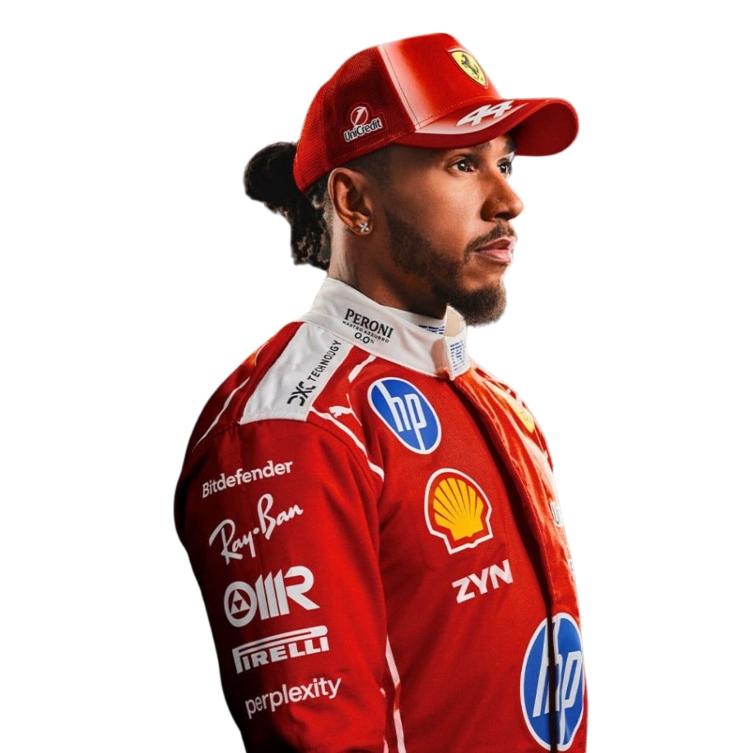 Lewis Hamilton F1 Race Replica Ferrari Motorsport Suit Back View
