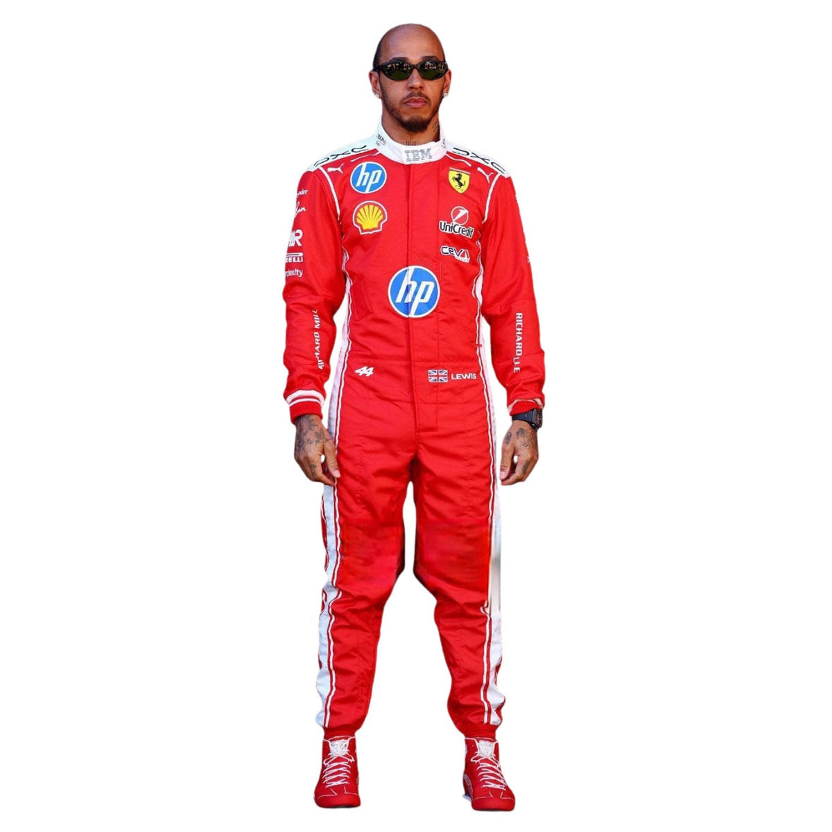 Lewis Hamilton F1 Race Replica Ferrari Grand Prix Suit Front View