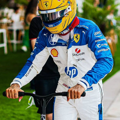 Lewis Hamilton F1 Race Ferrari Miami GP Motorsport Suit Logo Detail View