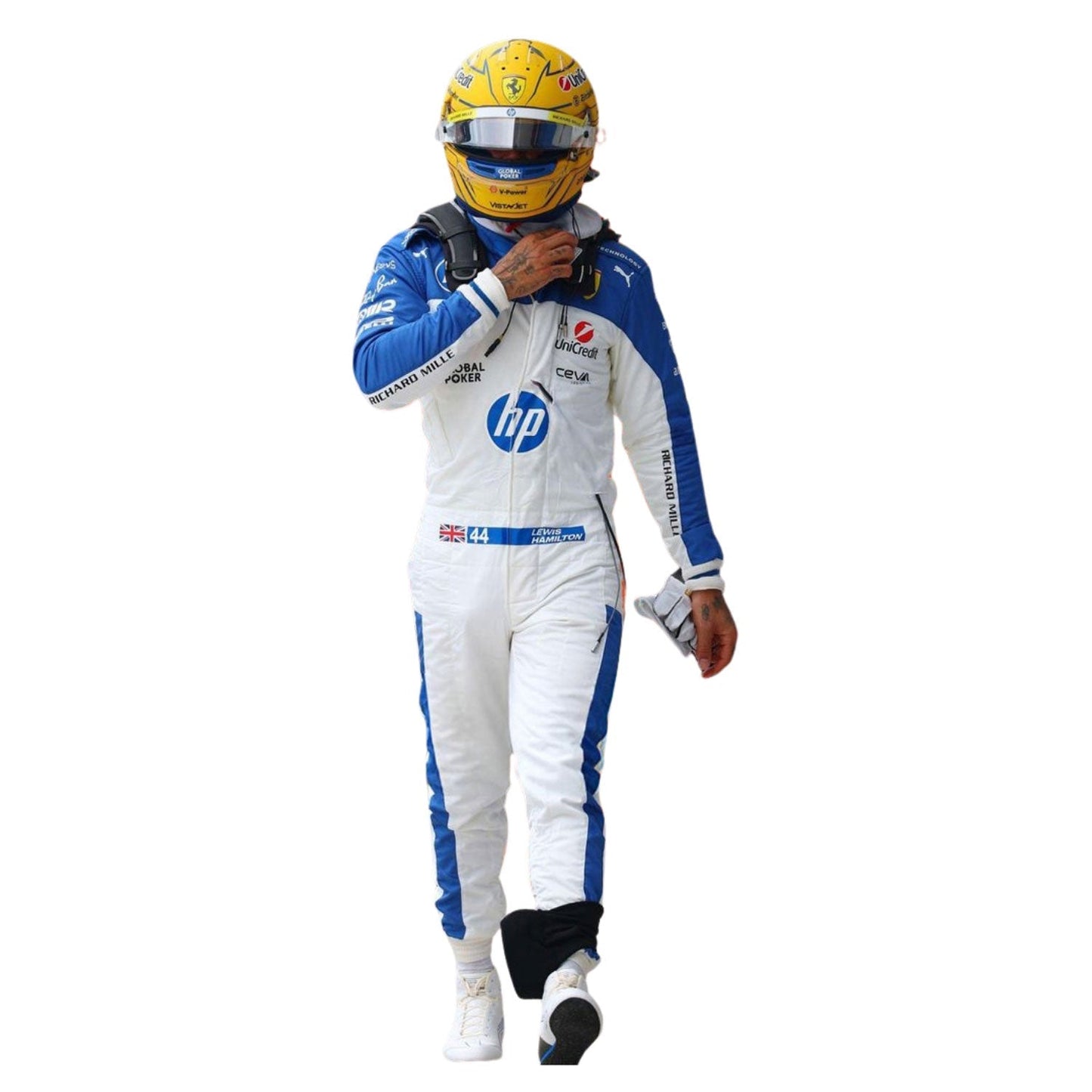 Lewis Hamilton F1 Race Ferrari Miami GP Motorsport Suit Full View