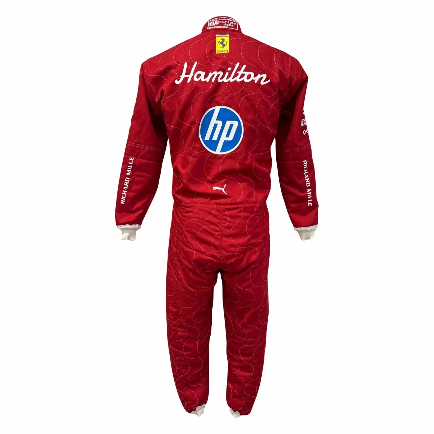 Lewis Hamilton F1 Race Replica Ferrari Monza GP Motorsport Suit Detail View