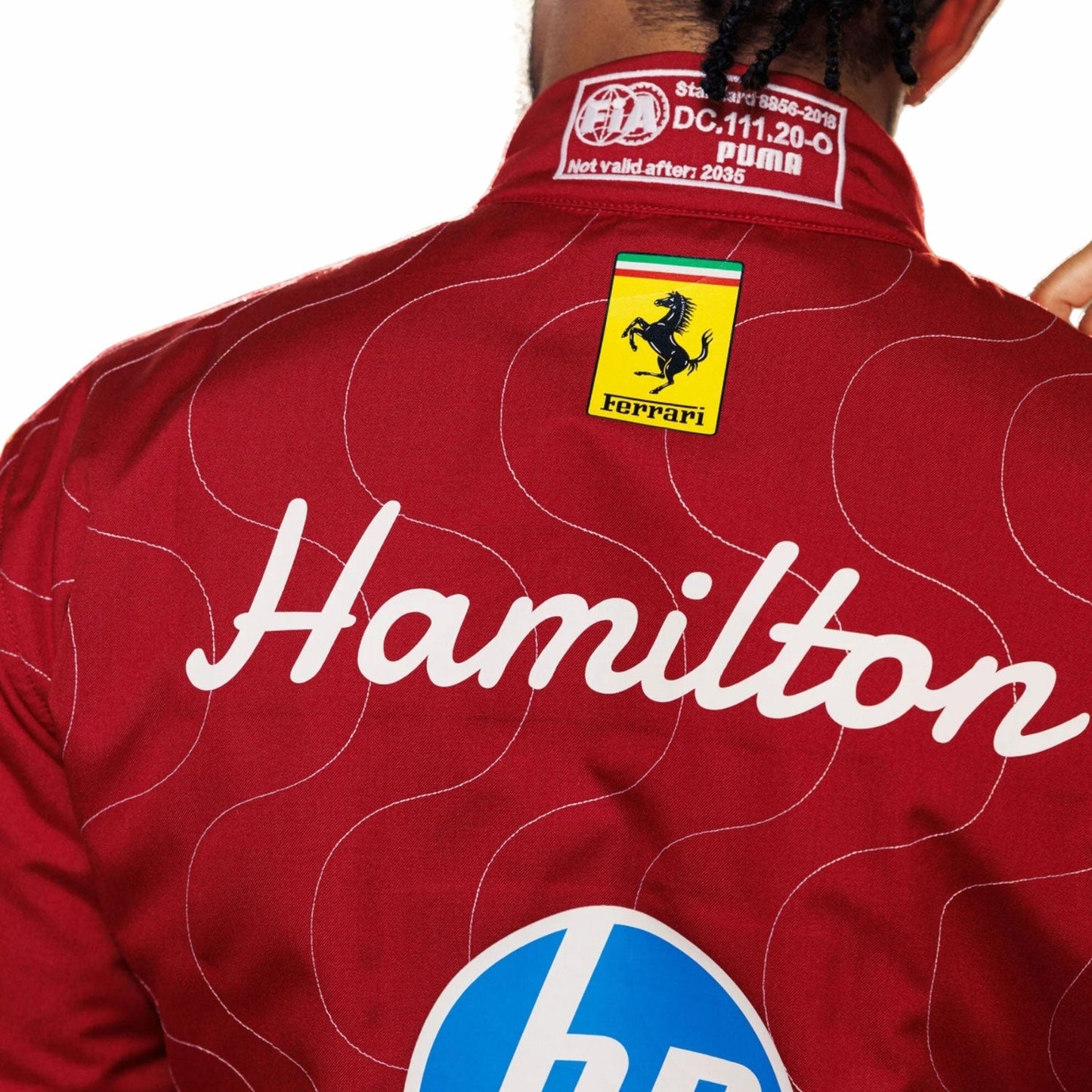 Lewis Hamilton F1 Race Replica Ferrari Monza GP Driver Suit Back View