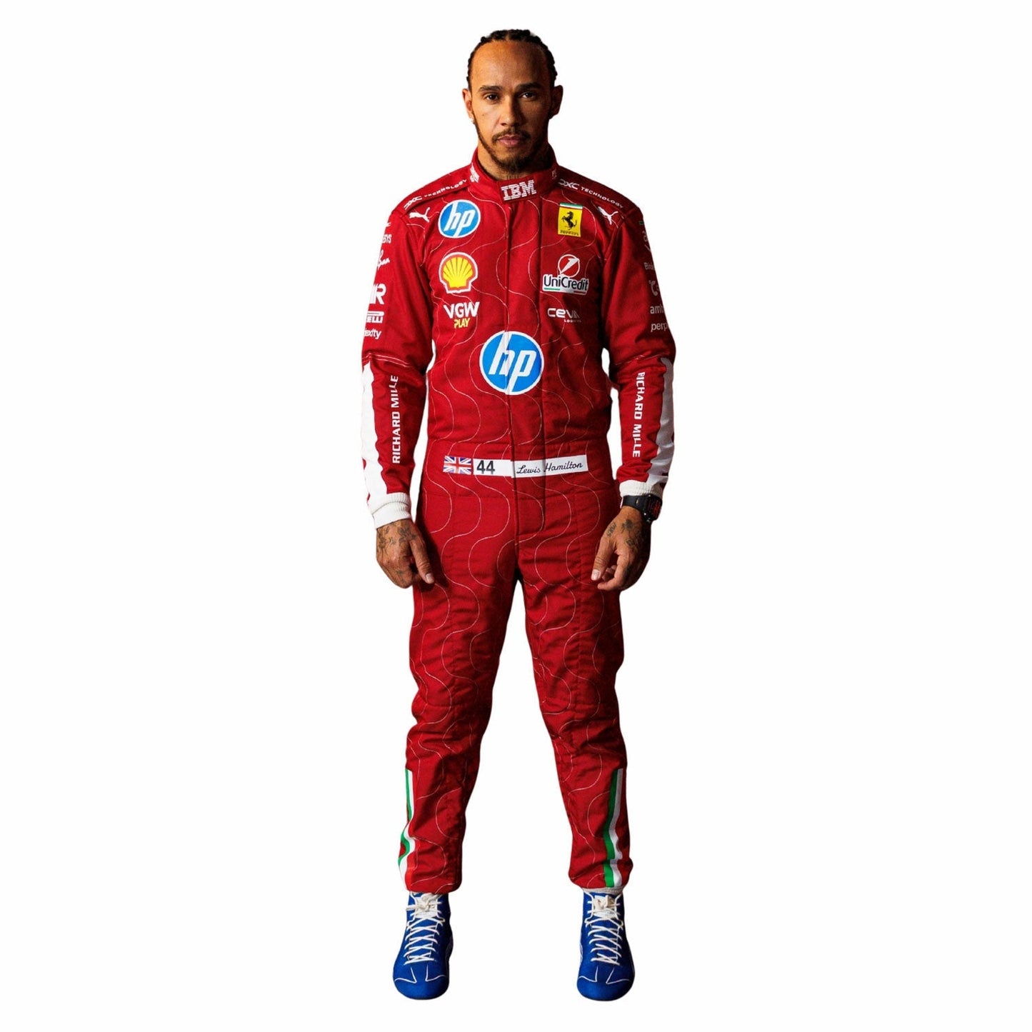 Lewis Hamilton F1 Race Replica Ferrari Monza GP Motorsport Suit Front View