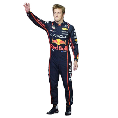 Liam Lawson F1 Race Red Bull Motorsport Suit Detail View