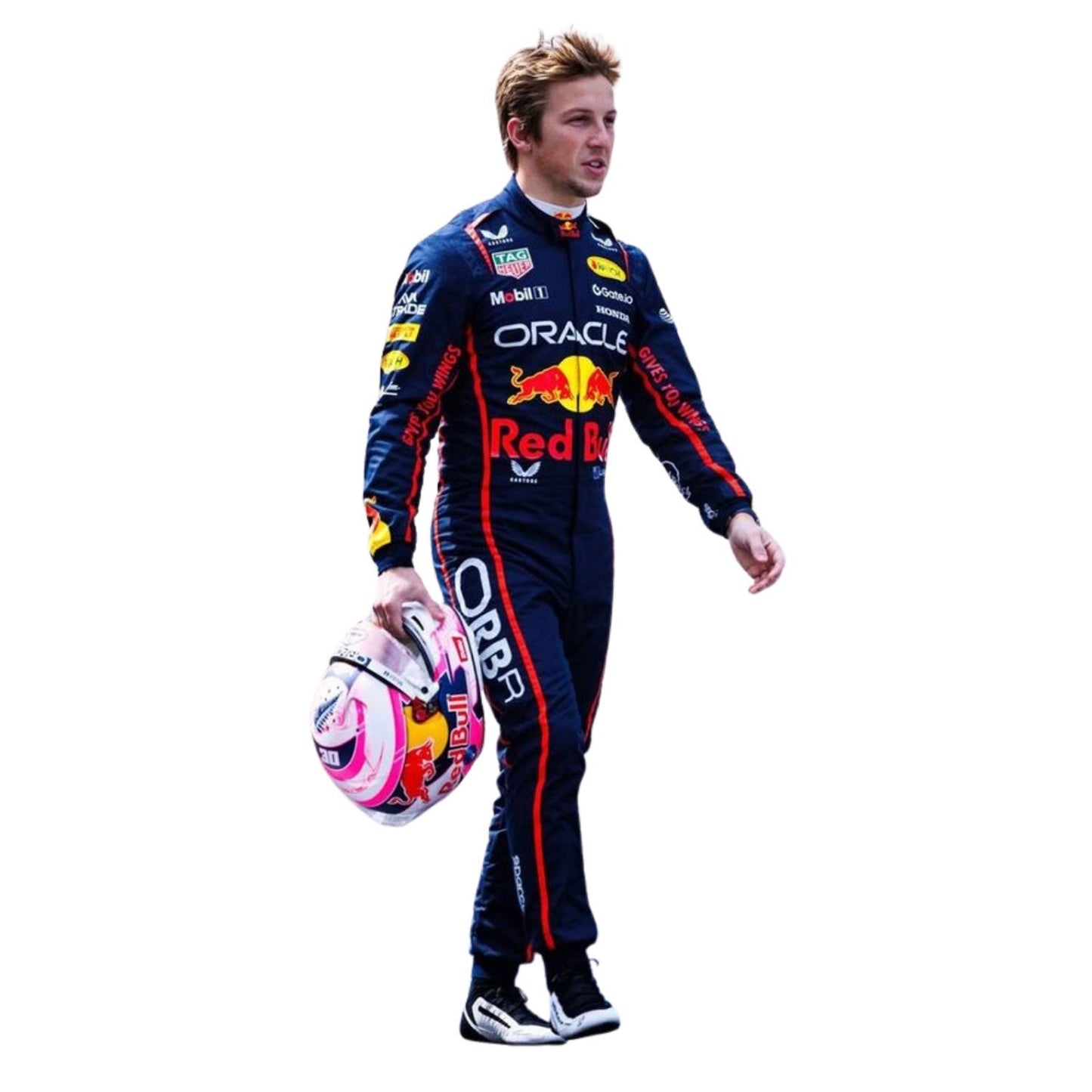Liam Lawson F1 Race Red Bull Driver Suit Full View