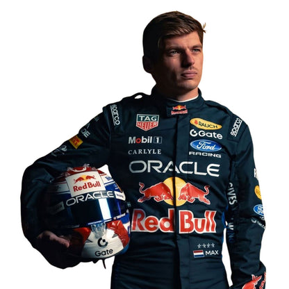 Max Verstappen F1 Race Replica Red Bull Motorsport Suit Action Shot