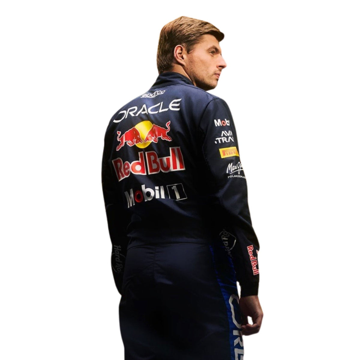 Max Verstappen F1 Race Replica Red Bull Motorsport Suit Logo Close View