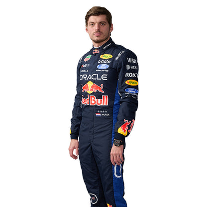 Max Verstappen F1 Race Replica Red Bull Motorsport Suit Logo Close View