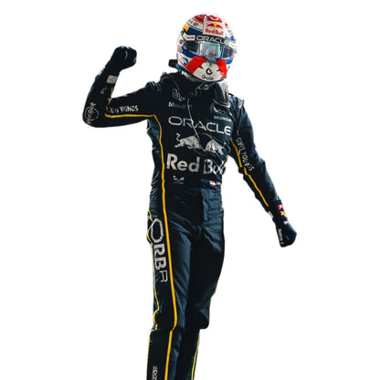 Max Verstappen F1 Race Replica Red Bull Las Vegas GP Motorsport Suit Action Shot