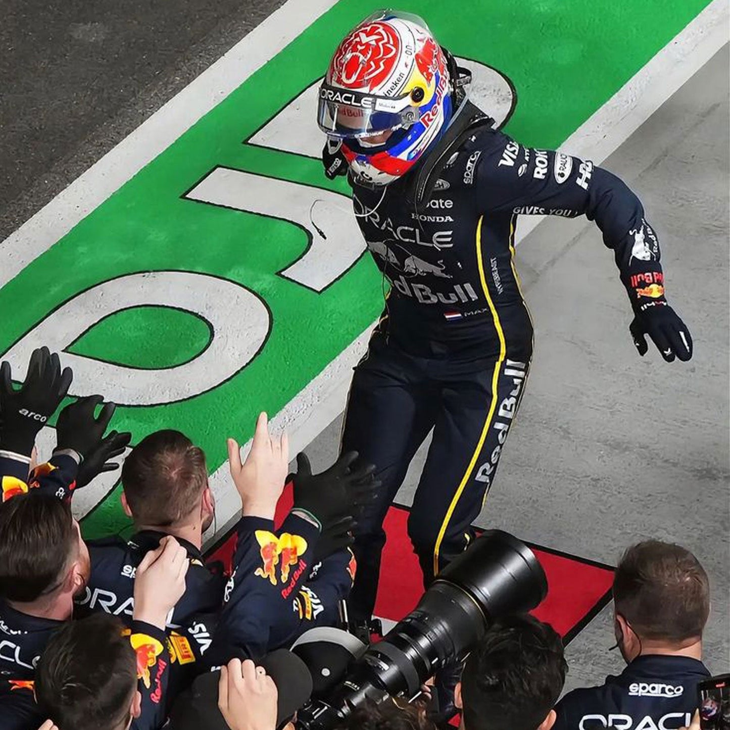 Max Verstappen F1 Race Replica Red Bull Las Vegas GP Grand Prix Suit Studio Shot