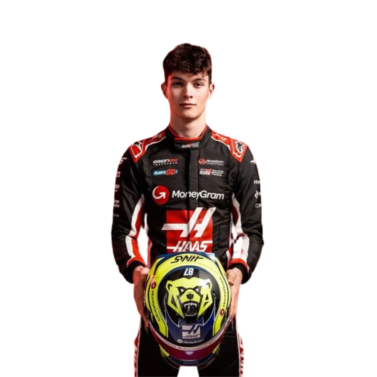 Oliver Bearman F1 Race Haas Grand Prix Suit Front View