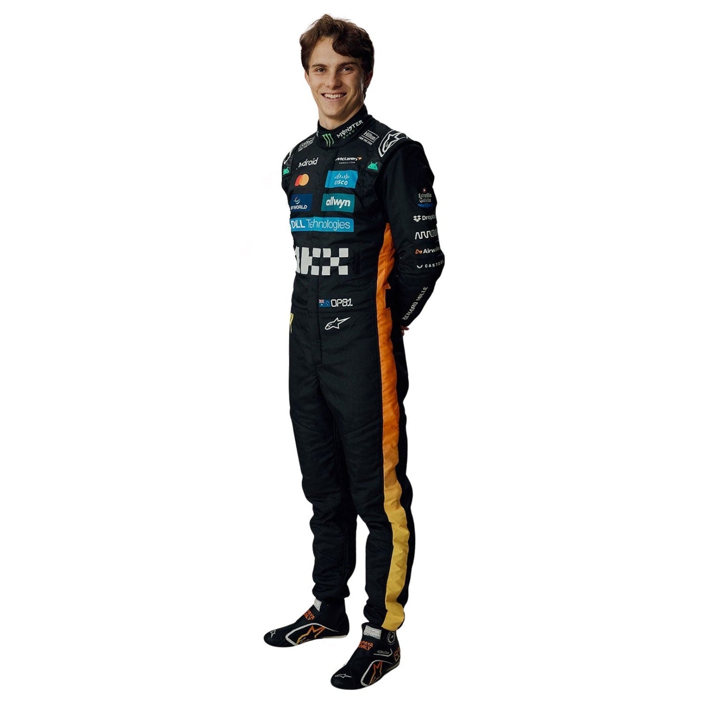 Oscar Piastri F1 Race Replica McLaren Abu Dhabi GP Motorsport Suit Fit View