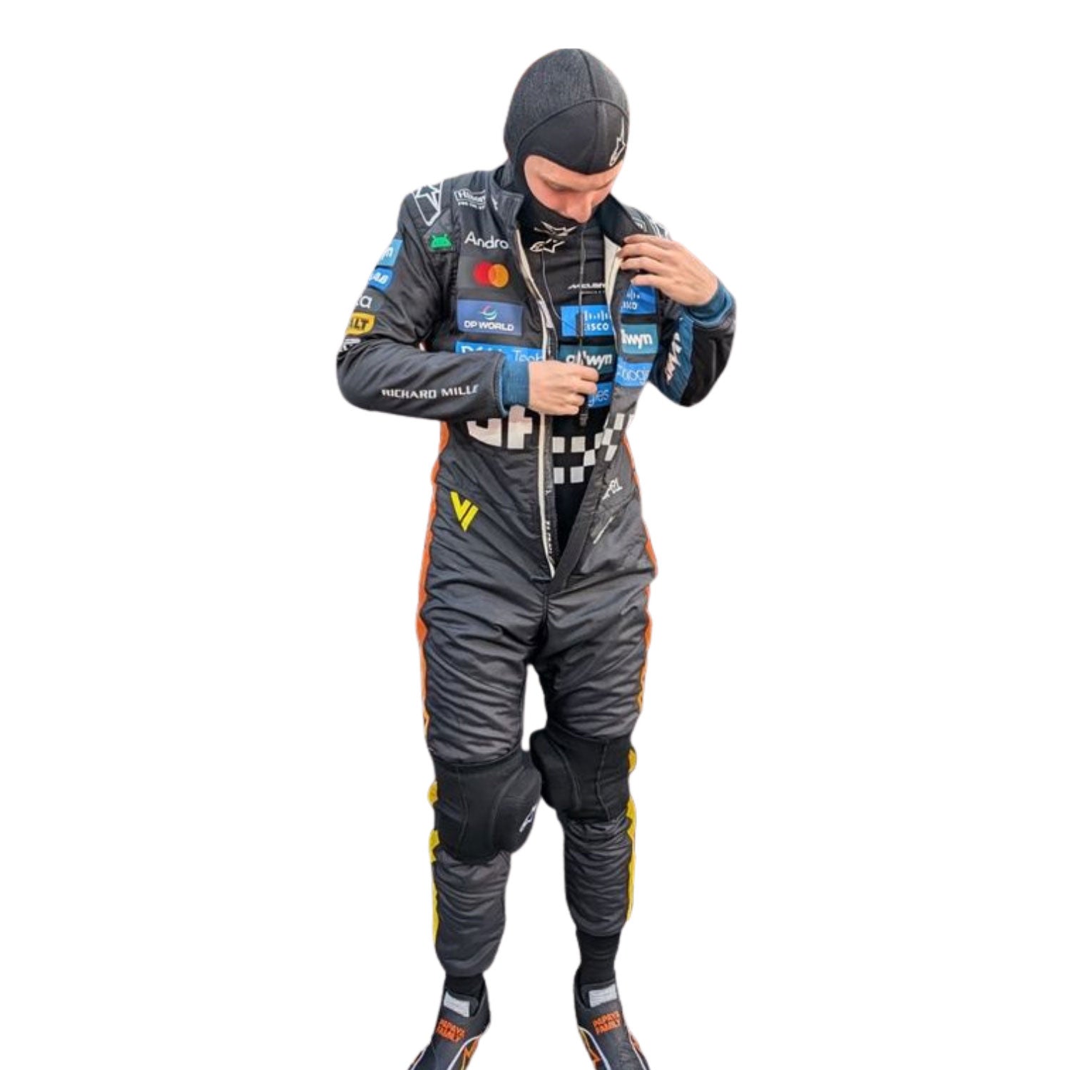 Oscar Piastri F1 Race Replica McLaren Abu Dhabi GP Motorsport Suit Back View