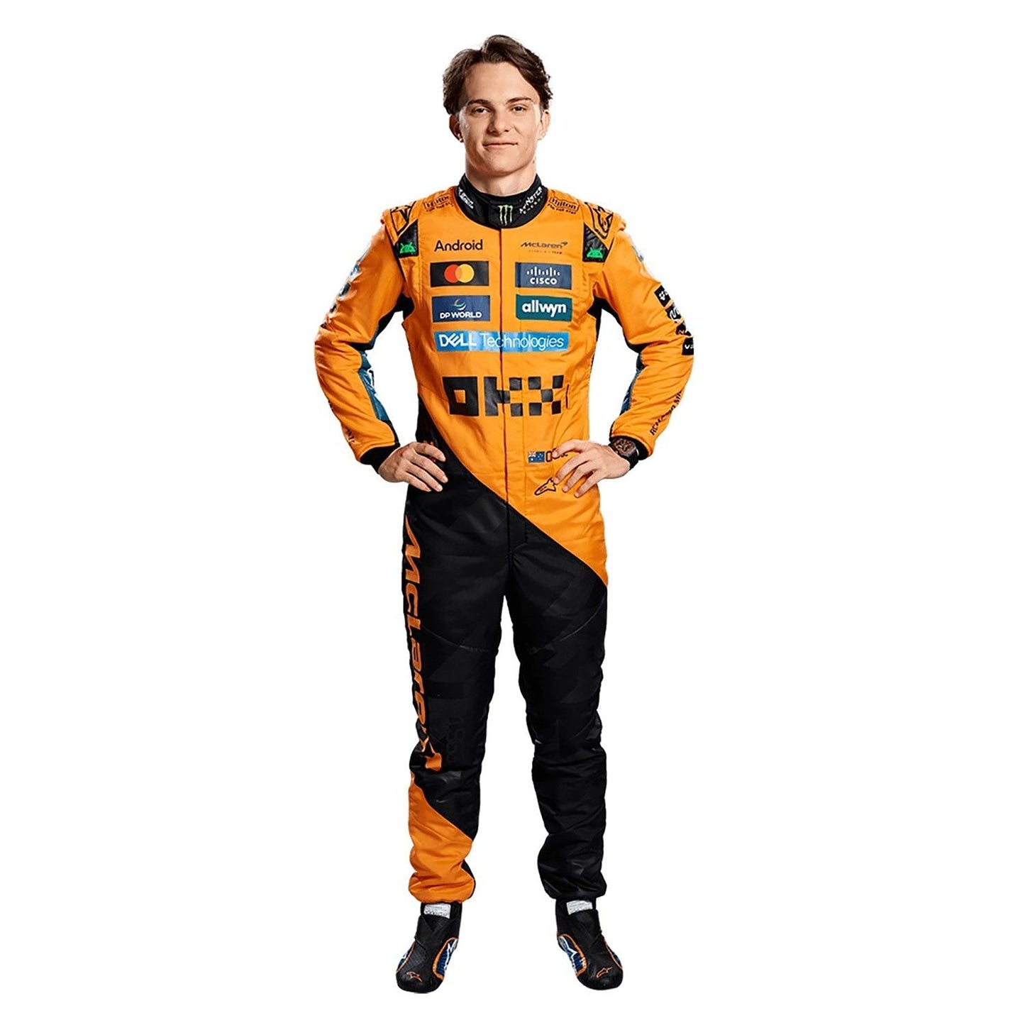 Oscar Piastri F1 Race Replica McLaren Driver Suit Back View