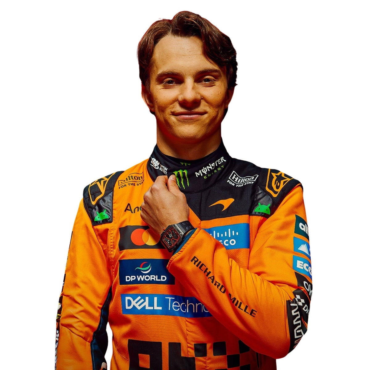 Oscar Piastri F1 Race Replica McLaren Motorsport Suit Close View