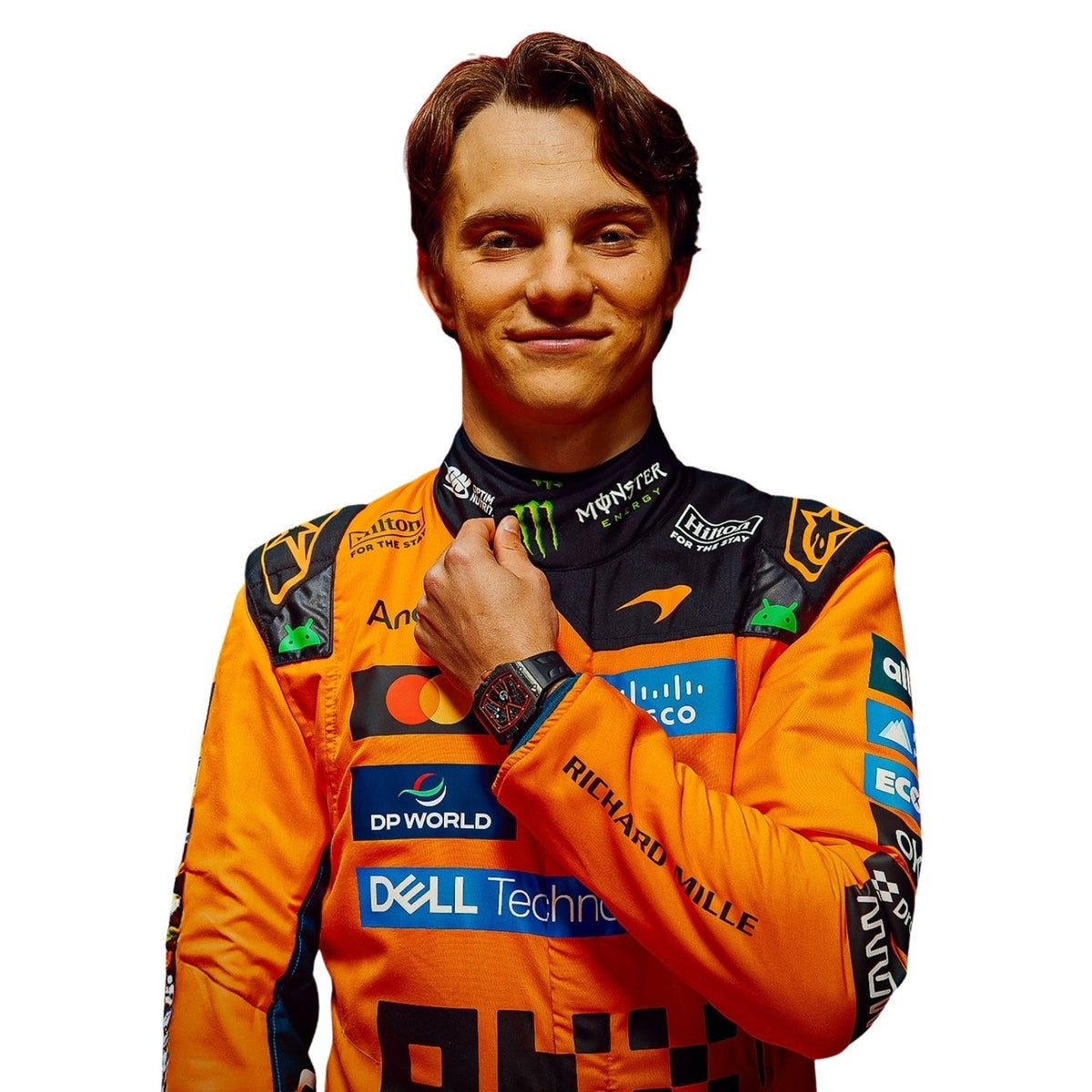 Oscar Piastri F1 Race Replica McLaren Motorsport Suit Close View