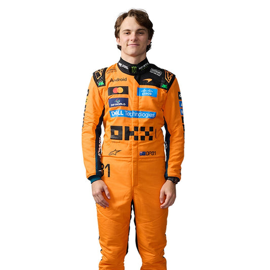 Oscar Piastri F1 Race Replica McLaren Motorsport Suit Close View