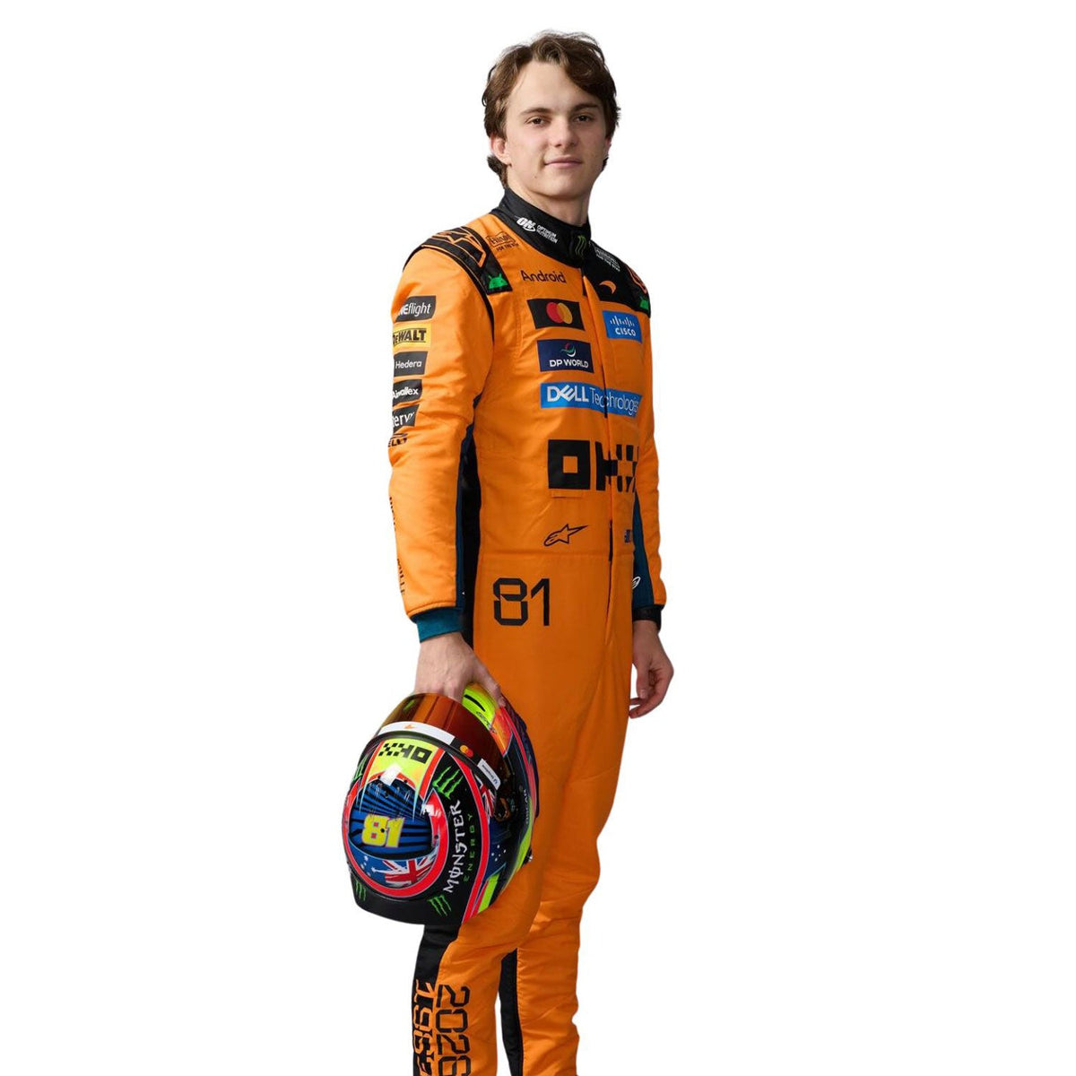 Oscar Piastri F1 Race Replica McLaren Motorsport Suit Close View