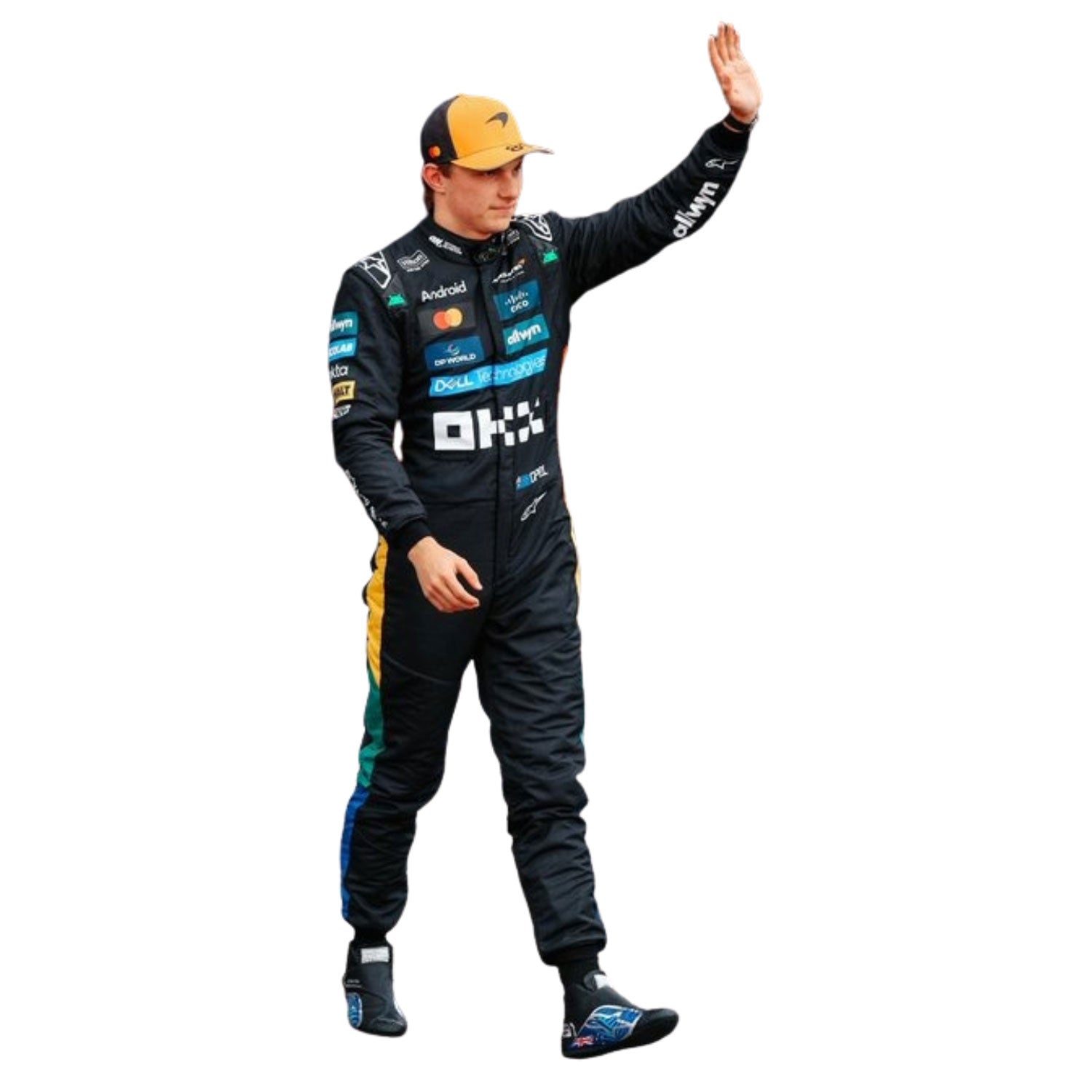 Oscar Piastri F1 Race McLaren Silverstone British GP Driver Suit Studio Shot