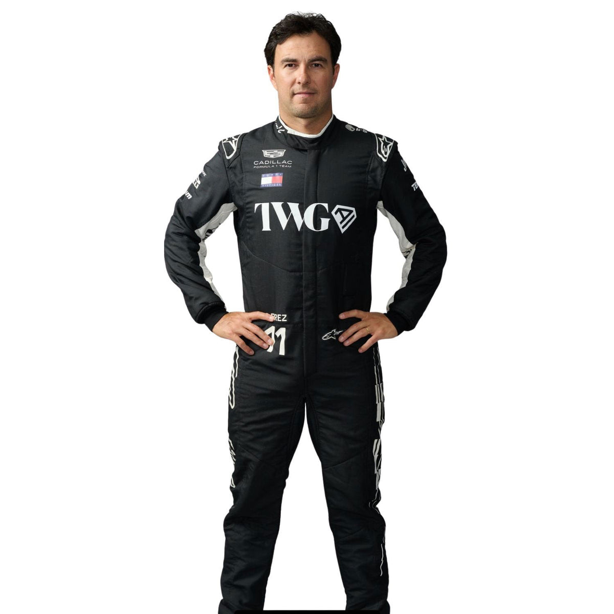 Sergio Perez F1 Race Replica Cadillac Grand Prix Suit Close View