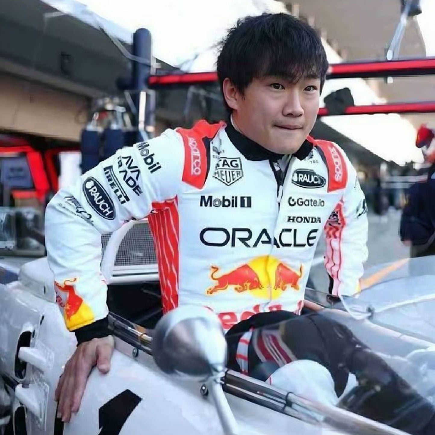 Yuki Tsunoda F1 Race Replica Red Bull Japanese GP Motorsport Suit Action Shot