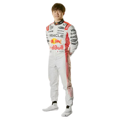 Yuki Tsunoda F1 Race Replica Red Bull Japanese GP Driver Suit Back View